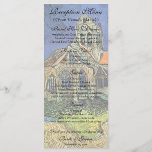 Church at Auvers by Vincent van Gogh Wedding Menu