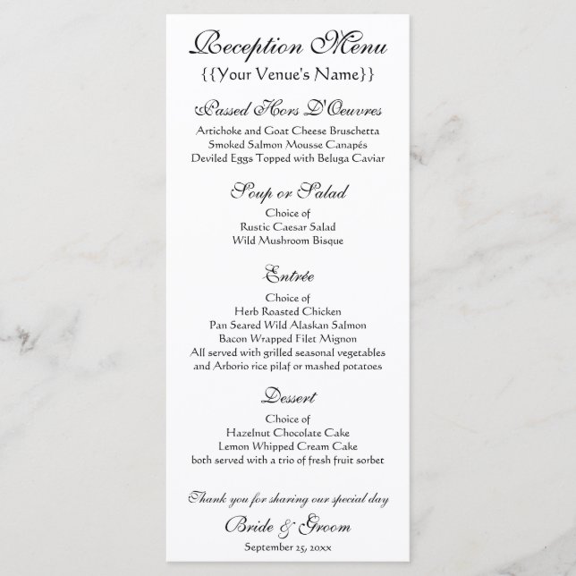 Church at Auvers by Vincent van Gogh Wedding Menu (Front)