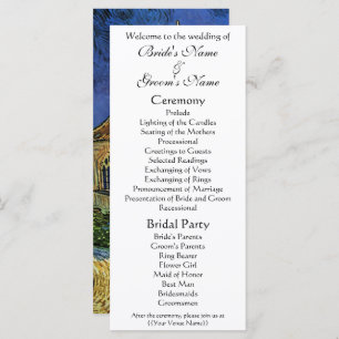 Church at Auvers by Vincent van Gogh Wedding Programme