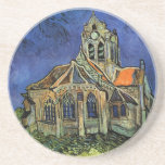 Church at Auvers-sur-Oise by Vincent van Gogh Coaster<br><div class="desc">Church at Auvers by Vincent van Gogh is a vintage fine art post impressionism architectural painting. An exterior view of a church with stained glass windows and a figure walking towards the Chapel along a cobblestone path. About the artist: Vincent Willem van Gogh (1853 -1890) was one of the most...</div>