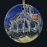 Church Auvers Sur Oise painting Vincent van Gogh Ceramic Tree Decoration<br><div class="desc">Church At Auvers Sur Oise by Van Gogh, painting, 1890, oil on canvas Van Gogh described this painting in a letter to his sister Wilhelmina on 5 June 1890: I have a larger picture of the village church — an effect in which the building appears to be violet-hued against a...</div>