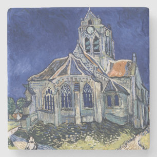 Church Auvers Sur Oise painting Vincent van Gogh Stone Coaster