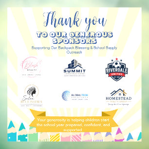 church Back to School Sponsor Appreciation