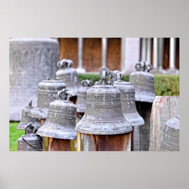 church bells in Church of Saint Gertrude, Belgium Poster (Front)