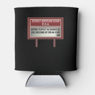 Church Billboard Signs Christian Joke Acting Can Cooler