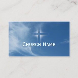 Church Blue Sky Holy Cross Pastor Business Card