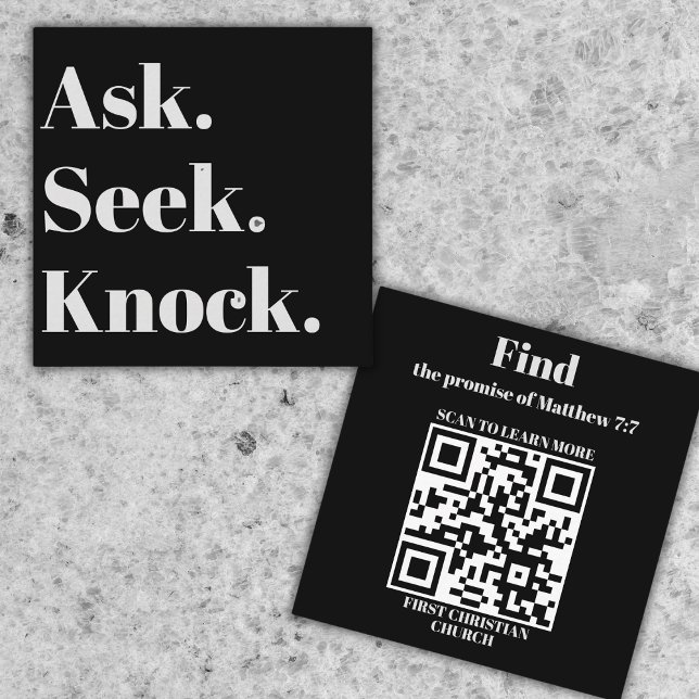 Church Business QR code Professional Promotional  Square Business Card (Use for church marketing, outreach, or as a personal business card.)