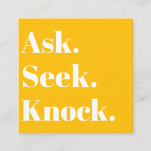 Church Business QR code Promotional Orange Square Business Card