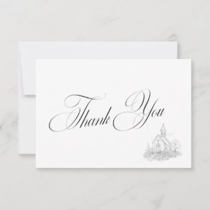 Church Calligraphy Thank You Card