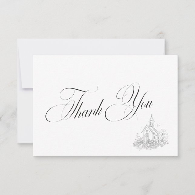 Church Calligraphy Thank You Card (Front)