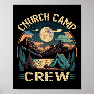 Church Camp Crew Vbs Teachers Kids Christian Group Poster