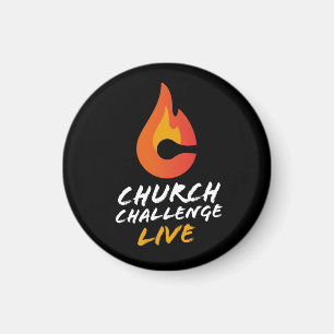 CHURCH CHALLENGE LIVE Orange Flamed C Black Magnet