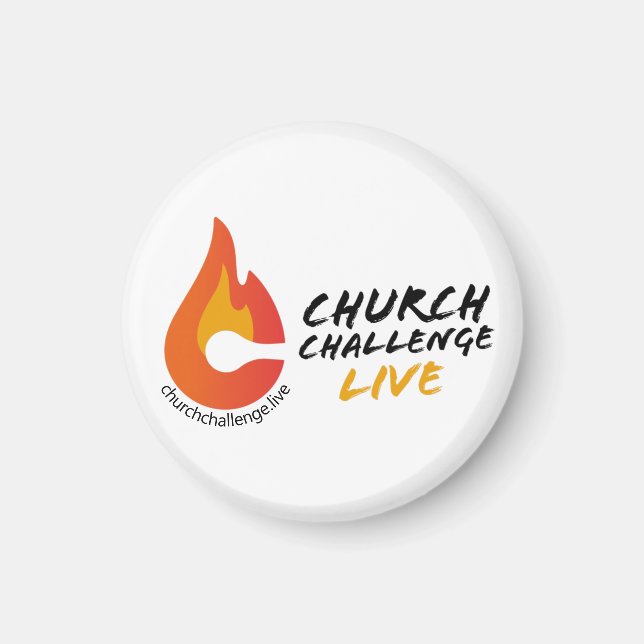 CHURCH CHALLENGE LIVE Orange Flamed C Magnet (Front)