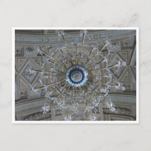 church chandelier postcard