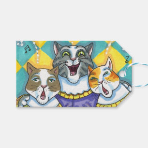 CHURCH CHOIR CATS & MOUSE SINGING CHRISTMAS CAROLS GIFT TAGS