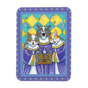 CHURCH CHOIR CATS & MOUSE SINGING CHRISTMAS CAROLS MAGNET