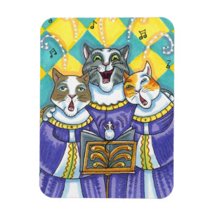 CHURCH CHOIR CATS & MOUSE SINGING CHRISTMAS CAROLS MAGNET
