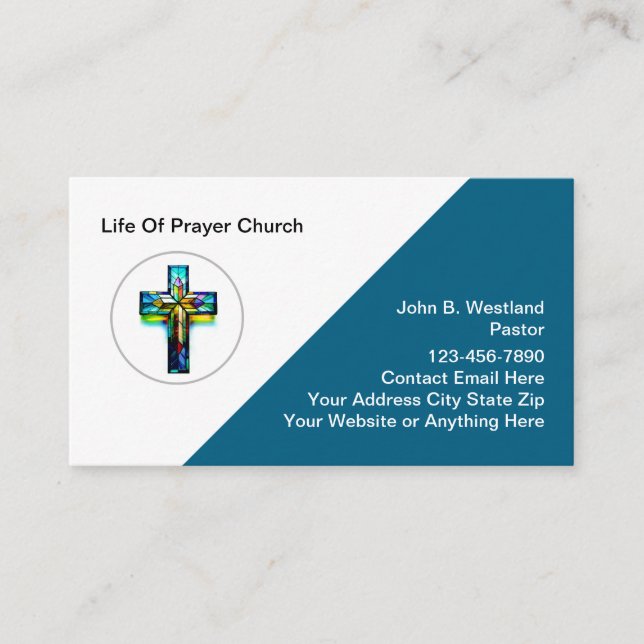 Church Christian Cross Theme Business Cards (Front)
