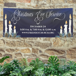 Church Christmas Eve Candlelight Service Banner