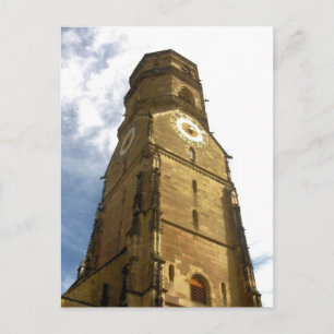 Church Clock Tower - Stuttgart, Germany Postcard