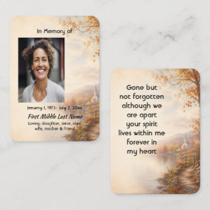 Church Country Autumn Memorial Prayer Keepsake Business Card