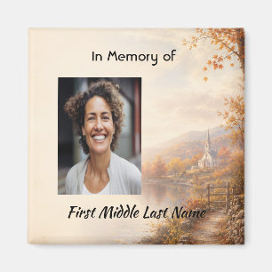 Church Country Autumn,  Memorial Prayer Keepsake Magnet