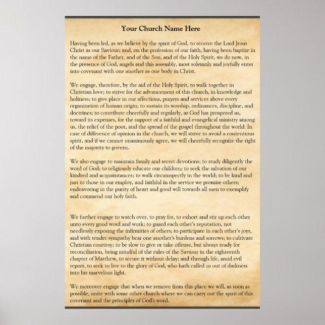 Church Covenant Poster (Front)
