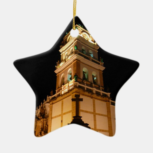 church cross ceramic tree decoration (Front)