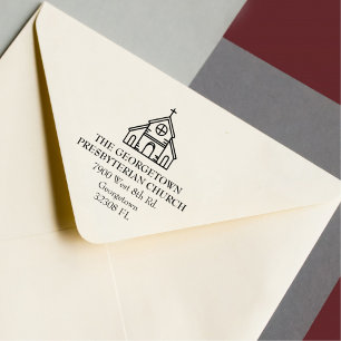 Church Custom Elegant Return Address Rubber Stamp