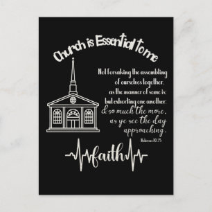 Church Essential to Me with Bible Verse Quote Postcard