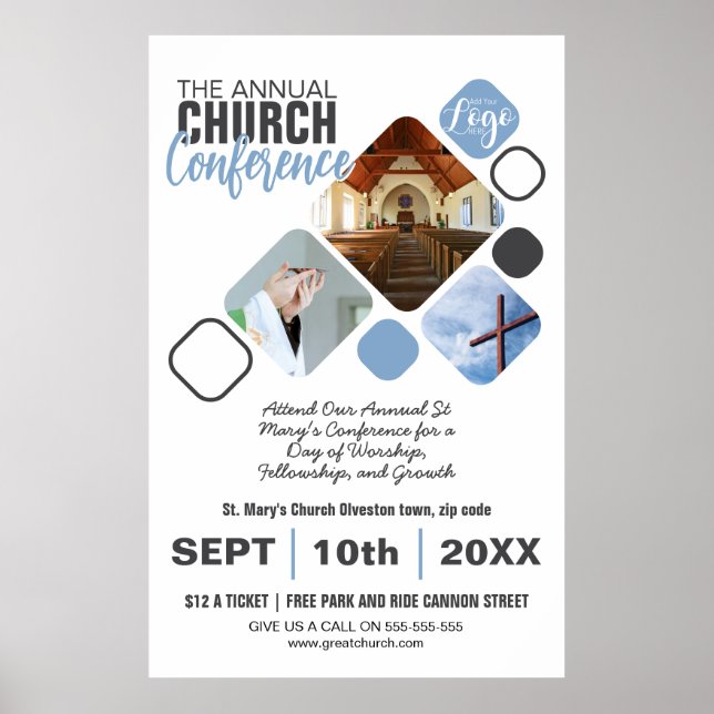 Church Event Flyer Bible Study, Conferences Poster (Front)