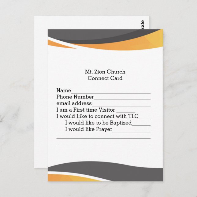 Church Guest Connect Card (Front/Back)
