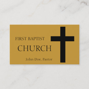 Church Horizontal Gold/Black Business Card