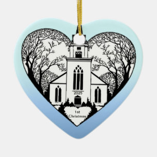 Church in a Heart - Customisable Ornament