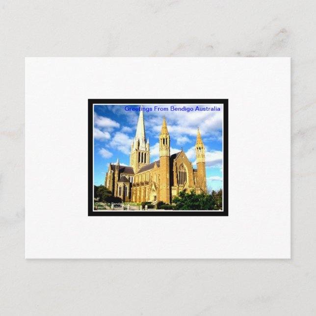 Church in Bendigo Australia Postcard (Front)