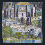 Church in Cassone, Gustav Klimt Bandana<br><div class="desc">Gustav Klimt (July 14, 1862 – February 6, 1918) was an Austrian symbolist painter and one of the most prominent members of the Vienna Secession movement. Klimt is noted for his paintings, murals, sketches, and other objets d'art. In addition to his figurative works, which include allegories and portraits, he painted...</div>