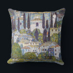 Church in Cassone, Gustav Klimt Cushion<br><div class="desc">Gustav Klimt (July 14, 1862 – February 6, 1918) was an Austrian symbolist painter and one of the most prominent members of the Vienna Secession movement. Klimt is noted for his paintings, murals, sketches, and other objets d'art. In addition to his figurative works, which include allegories and portraits, he painted...</div>