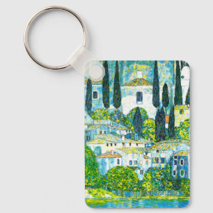 Church in Cassone Gustav Klimt Key Ring
