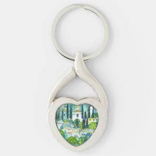 Church in Cassone Gustav Klimt Key Ring