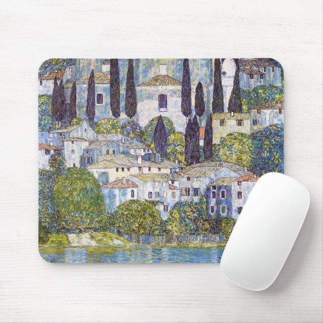 Church in Cassone, Gustav Klimt Mouse Pad (With Mouse)
