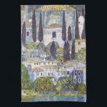 Church in Cassone, Gustav Klimt Tea Towel<br><div class="desc">Gustav Klimt (July 14, 1862 – February 6, 1918) was an Austrian symbolist painter and one of the most prominent members of the Vienna Secession movement. Klimt is noted for his paintings, murals, sketches, and other objets d'art. In addition to his figurative works, which include allegories and portraits, he painted...</div>