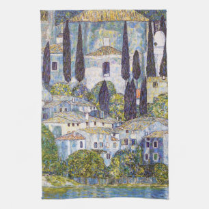 Church in Cassone, Gustav Klimt Tea Towel