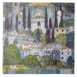 Church in Cassone, Gustav Klimt Tile<br><div class="desc">Gustav Klimt (July 14, 1862 – February 6, 1918) was an Austrian symbolist painter and one of the most prominent members of the Vienna Secession movement. Klimt is noted for his paintings, murals, sketches, and other objets d'art. In addition to his figurative works, which include allegories and portraits, he painted...</div>