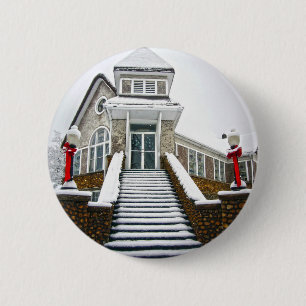 Church in the Snow 6 Cm Round Badge