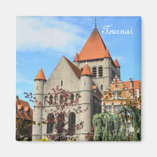 Church in Tournai - beautiful city in Belgium Magnet