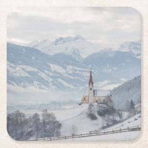 Church in Zillertal in winter coaster