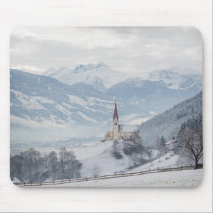 Church in Zillertal in winter mousepad