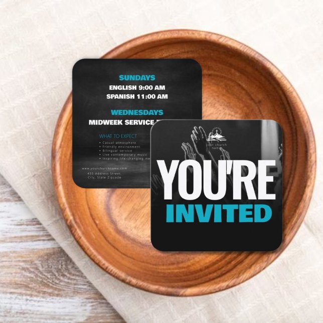 Church Invitation Calling Card Template (Church Invitation Calling Card Template)
