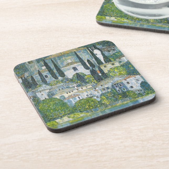 Church (Kirche) in Cassone by Gustav Klimt Coaster (Left Side)