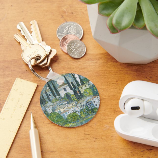 Church (Kirche) in Cassone by Gustav Klimt Key Ring (Desk)